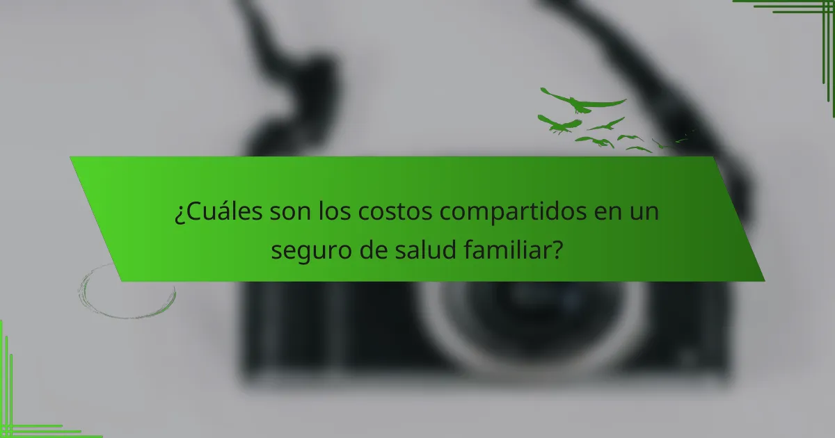 ¿Cuáles son los costos compartidos en un seguro de salud familiar?