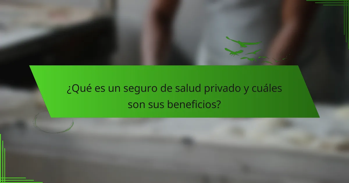 ¿Qué es un seguro de salud privado y cuáles son sus beneficios?